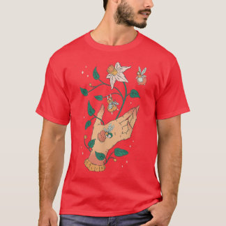 T-shirt Fairycore Mystical Imaginaire Flower Natur Cottage