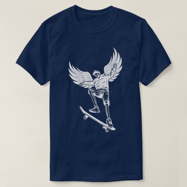 T-shirt Fairycore Skeleton Skateboard Grunge Fairy Aest (Design devant)