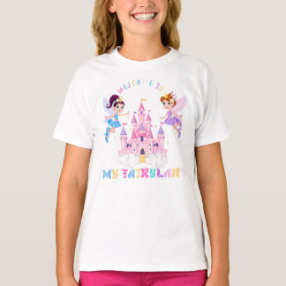 T-shirt Fairyland Castle with Cute Fairies