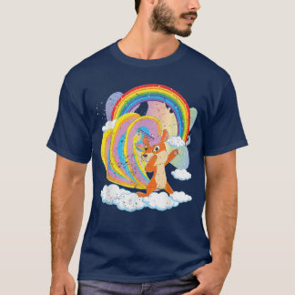 T-shirt Fairytale Squirrelcorn Rainbow Cute Animal Squirre