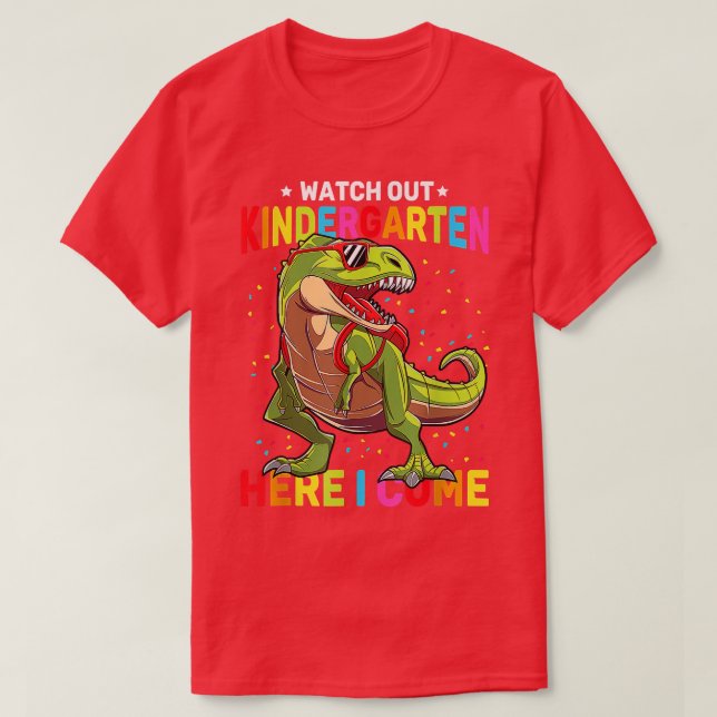 T-shirt Fais Attention À La Maternelle Ici Je Reviens Dino (Design devant)