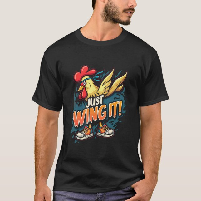 T-shirt FAIS COMME LES AILES ! Poulet Drôle (Devant)