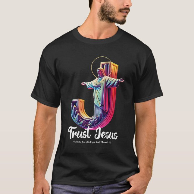 T-shirt Fais confiance à Jésus (Proverbes 3:5) (Devant)
