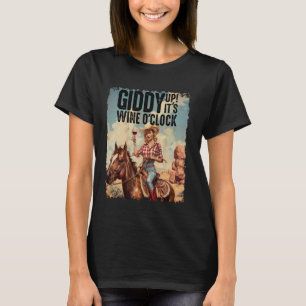 T-shirt Fais tournée C'est l'heure du vin Country Cowgirl 