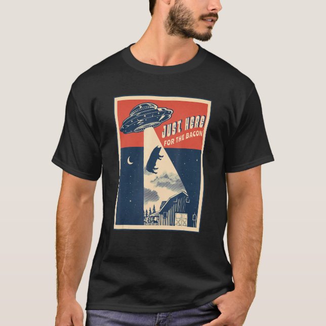 T-shirt Faisceau d'enlèvement de ferme extraterrestre Baco (Devant)