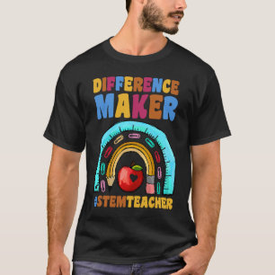 T-shirt Faiseur de différence #StemTeacher Arc-en-ciel Pro