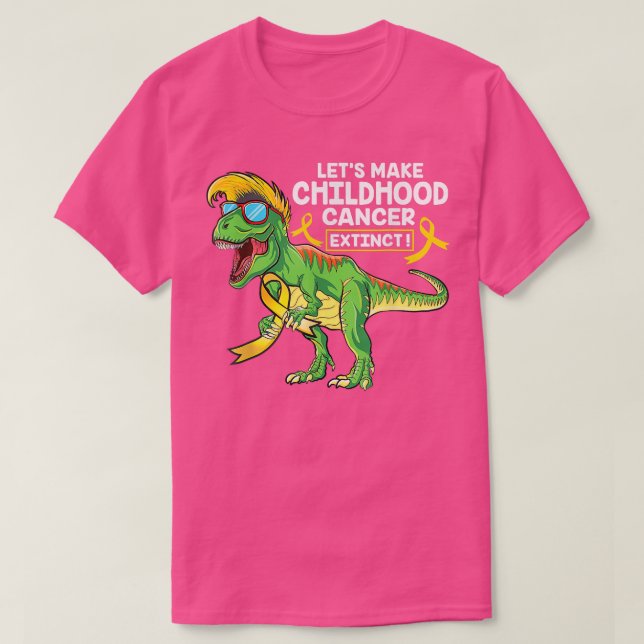 T-shirt Faisons disparaître le cancer de l'enfance Dinosau (Design devant)