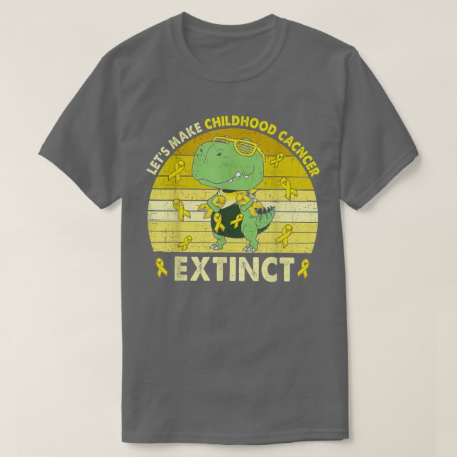 T-shirt Faisons disparaître le cancer de l'enfance Dinosau (Design devant)