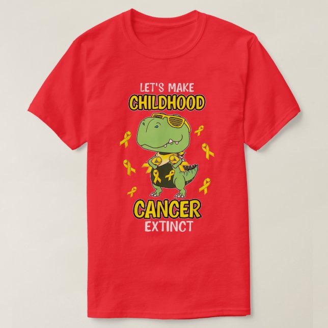 T-shirt Faisons disparaître le cancer de l'enfance Dinosau (Design devant)