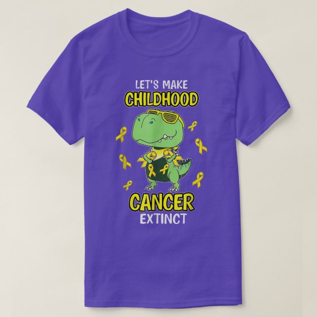 T-shirt Faisons disparaître le cancer de l'enfance Dinosau (Design devant)
