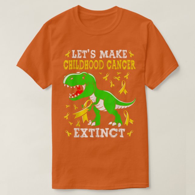 T-shirt Faisons disparaître le cancer de l'enfant Dinosaur (Design devant)