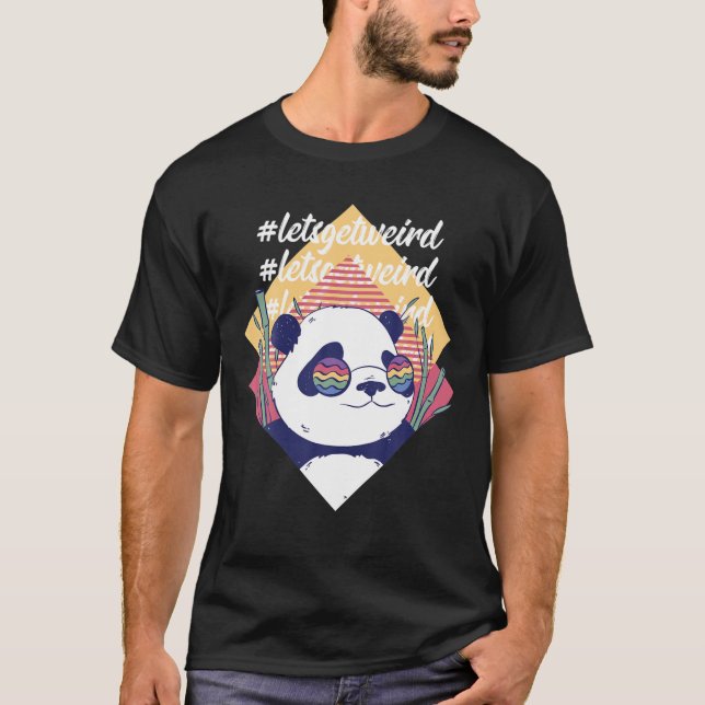 T-shirt Faisons-en un drôle d'ours de panda dans les lunet (Devant)