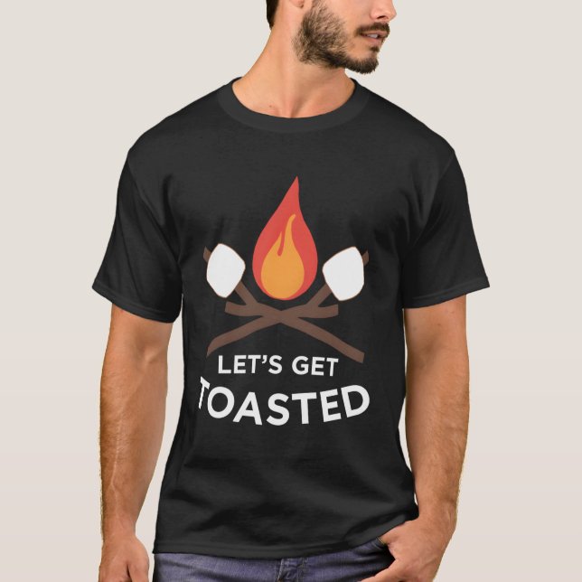 T-shirt Faisons griller en camping (Devant)