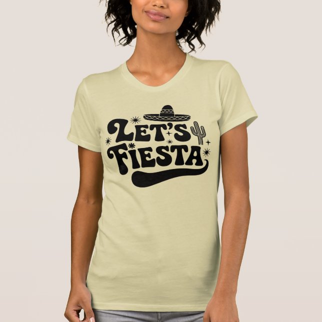 T-shirt Faisons la Fête Chapeau de Célébration Groovy Cact (Devant)