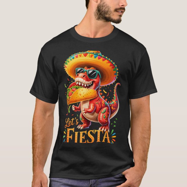 T-shirt Faisons la fête cinco de mayo dino fun Faisons la  (Devant)