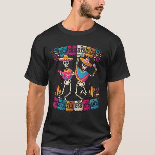 T-shirt Faisons la Fête Cinco De Mayo Guitare de Squelette