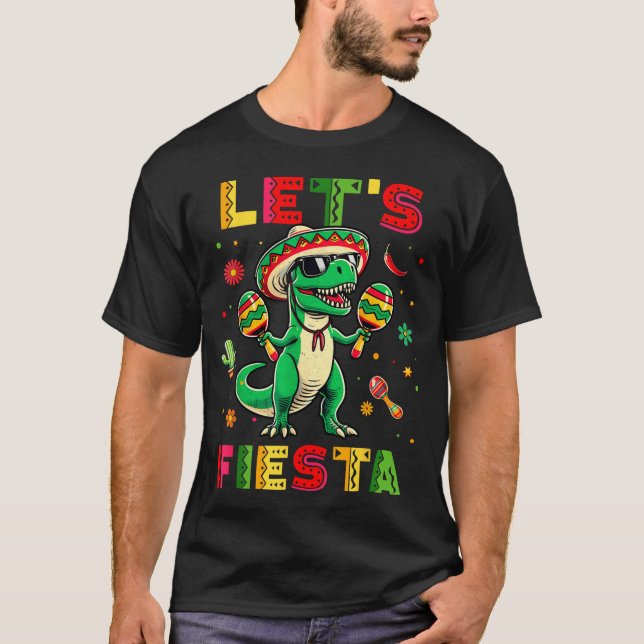 T-shirt Faisons la fête Dinosaure Cinco De Mayo Garçons En (Devant)