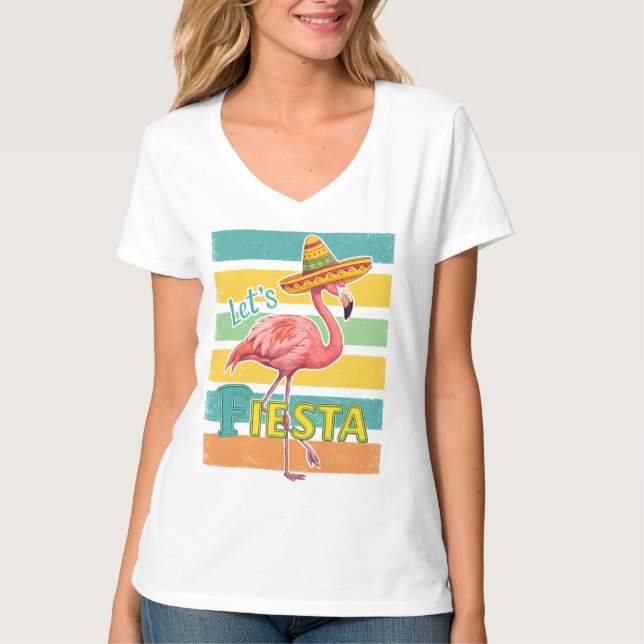 T-shirt Faisons la Fête Flamant Cinco De Mayo (Devant)