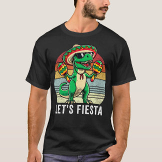 T-shirt Faisons la Fête Mexicaine Fiesta 5 De Mayo Dinosau