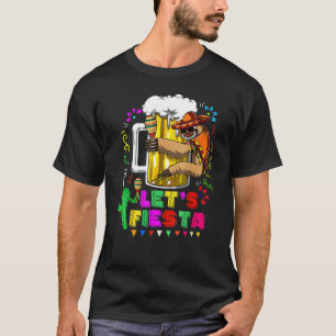 T-shirt Faisons la Fête Paresseux Mignon Tenant Bière Cinc