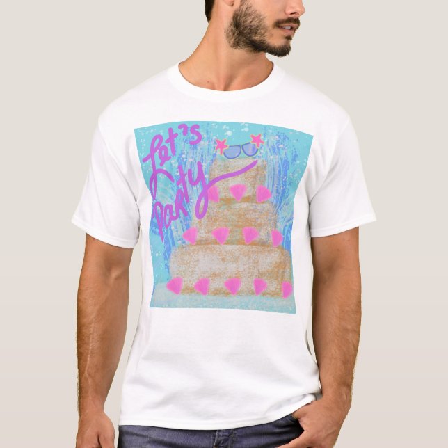 T-shirt Faisons la fête sandcastle beach mermaid (Devant)