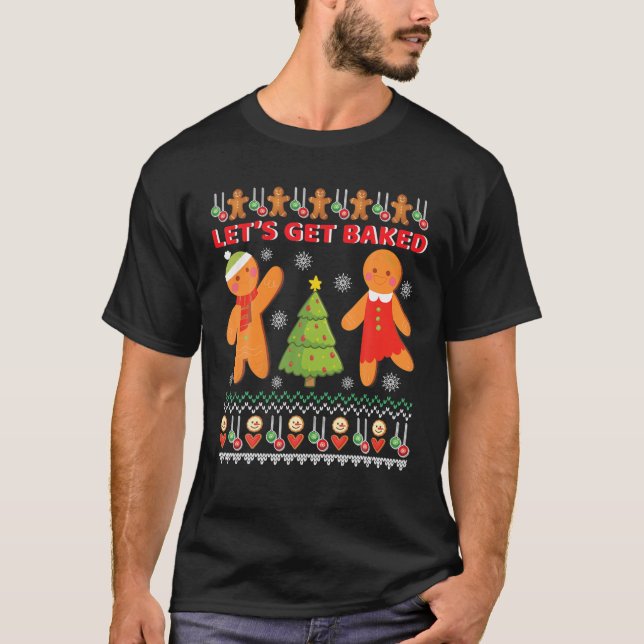 T-shirt Faisons-nous cuire Noël Gingerpain biscuit Bakin (Devant)