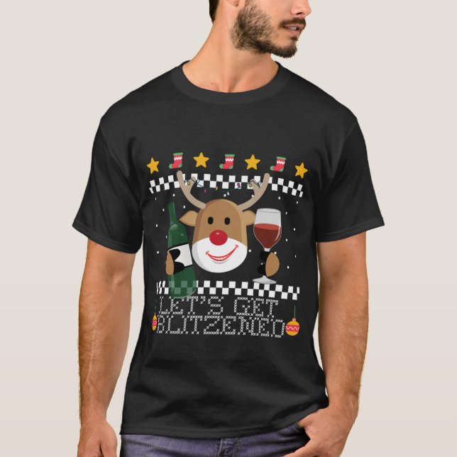 T-shirt Faisons-nous éclater Reindee, adorable pull de Noë (Devant)