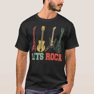 T-shirt Faisons Rock Rock And Roll Guitare Rétro