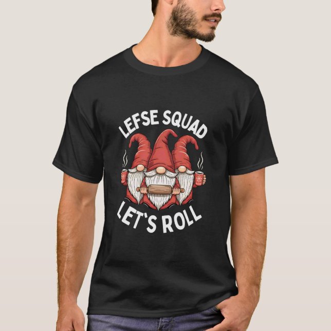 T-shirt Faisons Roueler L'équipe De Lefse Noël Drôle De Cu (Devant)