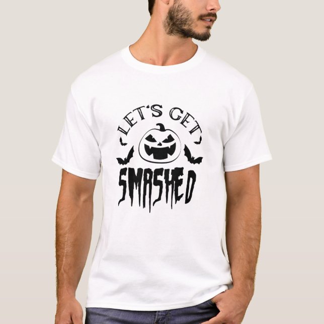 T-shirt Faisons tomber le Citrouille Éffrayant d'Halloween (Devant)