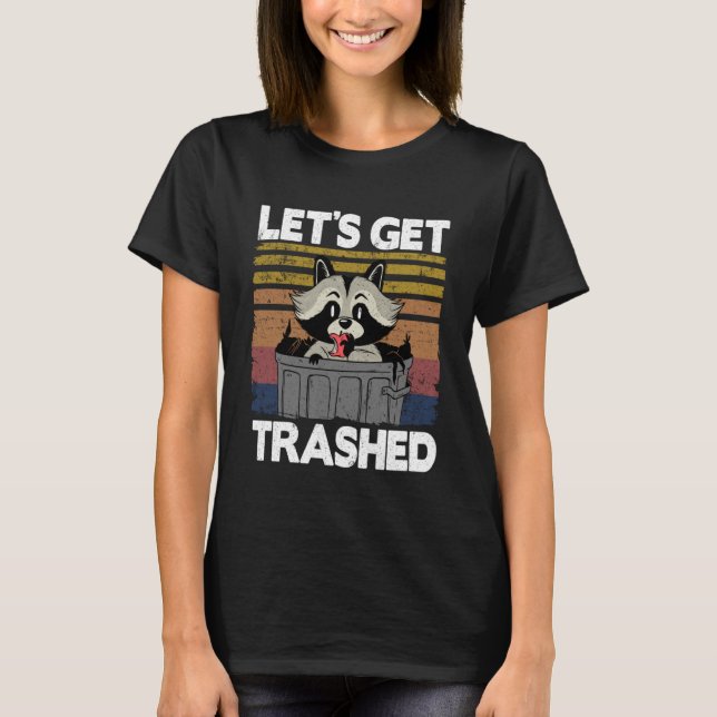 T-shirt Faisons tomber les ordures poubelles Raccoon Pullo (Devant)