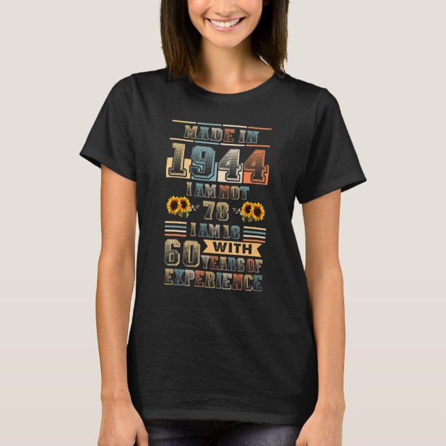 T-shirt Fait 1944 18 Ans 60 Anniversaire (Devant)
