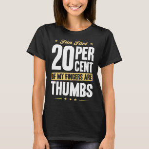 T-shirt Fait amusant 20% Doigts Pouces Drôle Maths