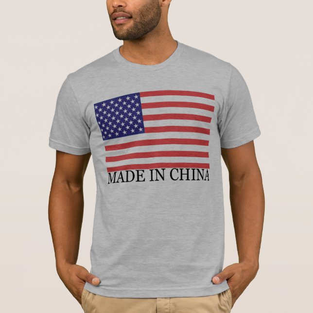 T-SHIRT FAIT DANS LE DRAPEAU DE LA CHINE (Devant)