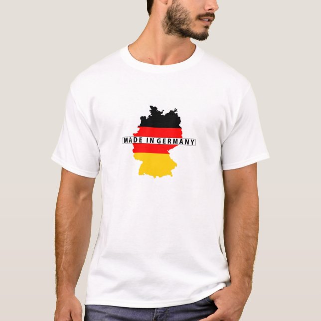 T-shirt fait dans l'étiquette de produit de drapeau de (Devant)