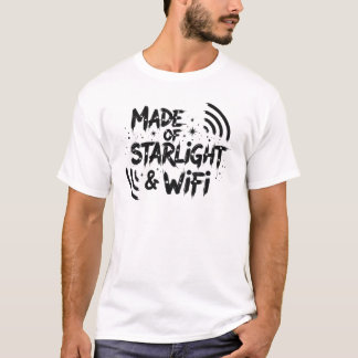 T-shirt Fait de lumière d'étoiles et de WiFi