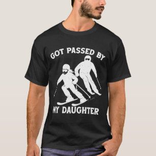 T-shirt Fait du pédalo par ma fille drôle de papa en ski s