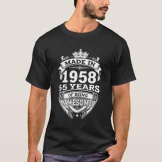 T-shirt Fait En 1958 65 Ans D'Être Étonnant 65E