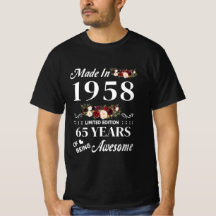 T-shirt Fait En 1958 Édition Limitée 65 Ans D'Être