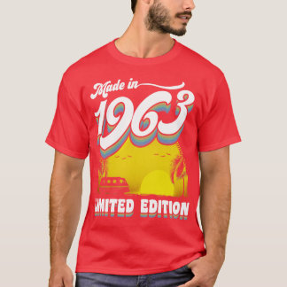 T-shirt Fait en 1963 60e anniversaire Cadeau 60 ans 60e