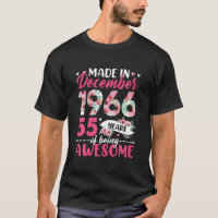 Fait En 1966 Décembre Anniversaire 55 Ans D'Être