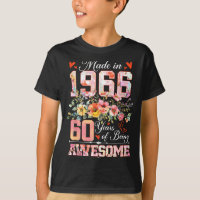 Fait en 1966 floral 60e anniversaire femmes 60 ans