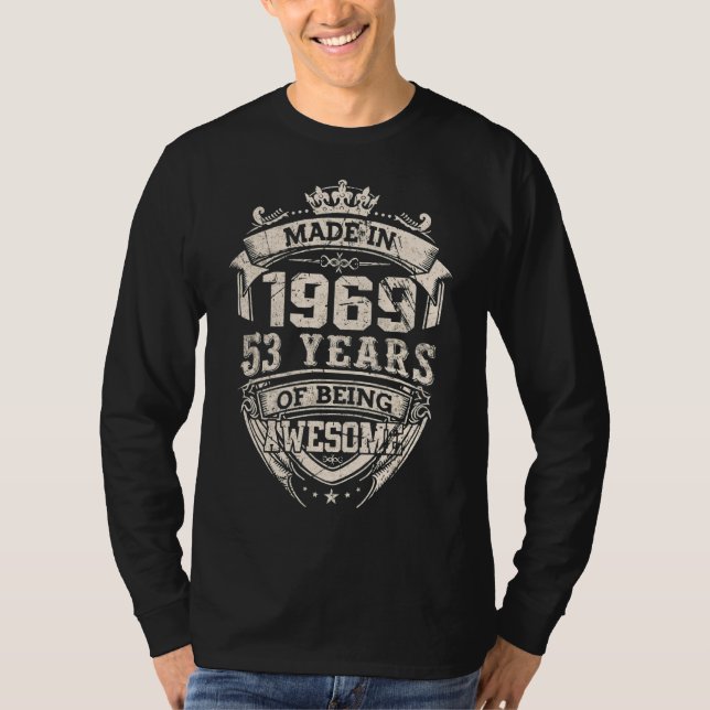 T-shirt Fait En 1969 53 Ans D'Être Étonnant (Devant)
