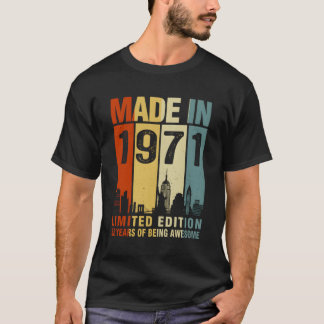 T-shirt Fait En 1971 52 Ans D'Être Étonnant