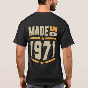 T-shirt Fait En 1971 Cadeau Anniversaire