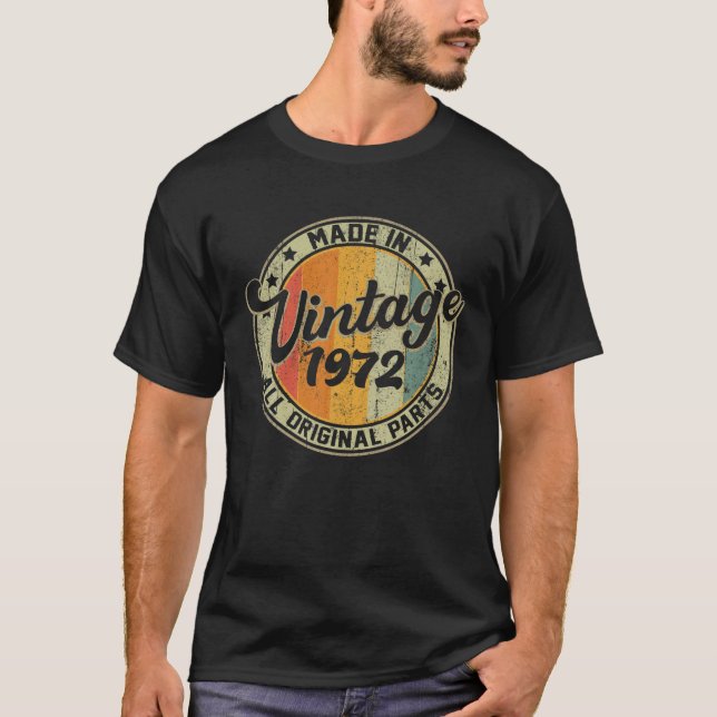 T-shirt Fait En 1972 50E Anniversaire 50 Ans Cadeaux Homme (Devant)