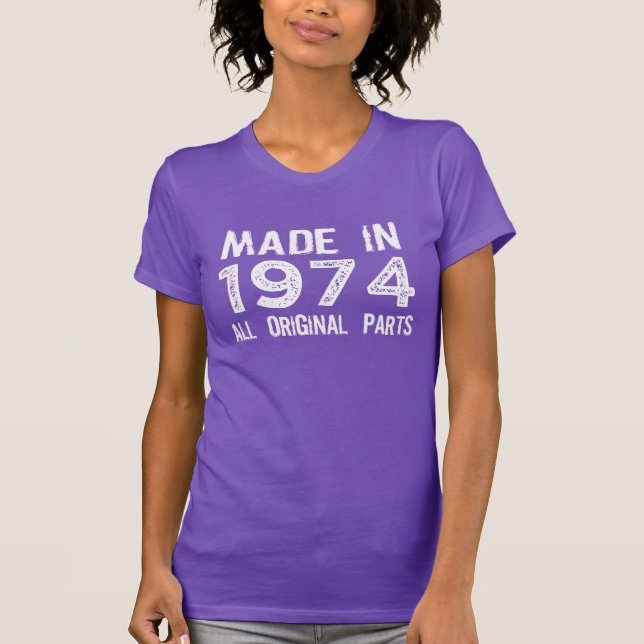 T-shirt FAIT en 1974 toute la pièce en t ORIGINALE de (Devant)