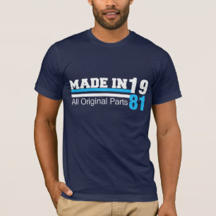 T-shirt FAIT en 1981 toute la pièce en t ORIGINALE de