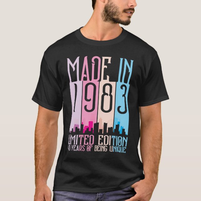T-shirt Fait En 1983 40 Anniversaire Unique (Devant)
