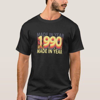 T-shirt Fait En 1990 Cadeau Anniversaire Né Unique